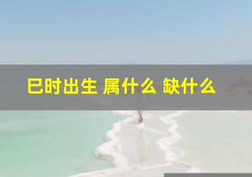 巳时出生 属什么 缺什么